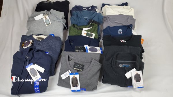 Men's Mixed Clothing Bundle, Tops, Large - Box #T430223